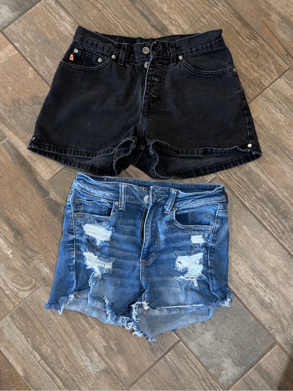 Women's Black High-Waist Denim Shorts - Casual Everyday